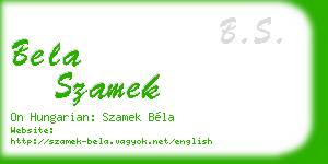 bela szamek business card